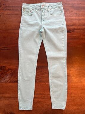 Vineyard Vines Women's High Rise Jeans  Aqua Green Skinny Stretch Size 25
